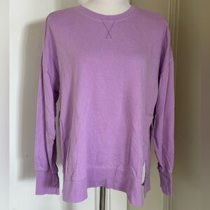 Sweaty Betty lavender sweatshirt with side slit